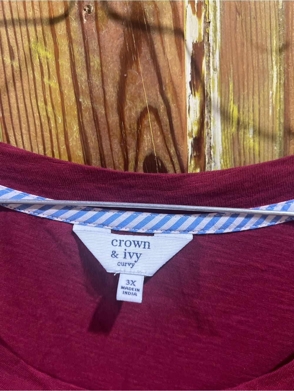 crown & ivy Burgundy Ruffle Sleeve Short-Sleeve Tee - Picture 2 of 6